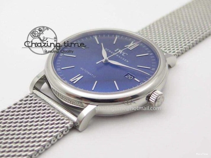 MIROTIME 0810 Portofino SCHAFFHAUSEN SS MKF 1:1 Best Edition Blue Dial On Mesh Bracelet A Versatile 7338